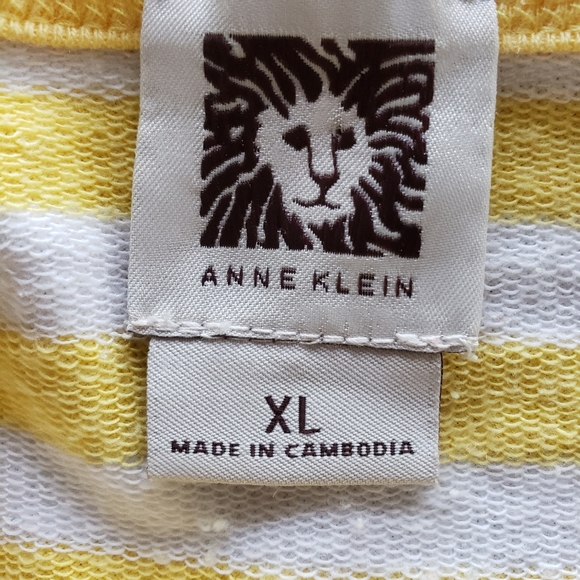 Anne Klein XL Yellow Striped Top - Picture 2 of 7